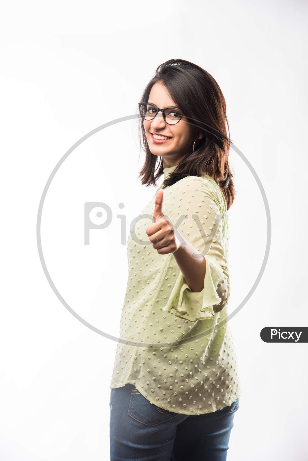 Girl wearing Spectacles or eye glasses