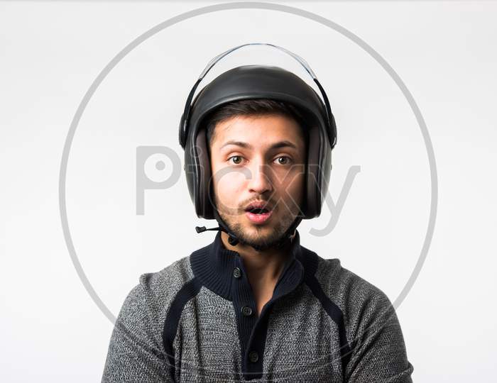 Man wearing Helmet