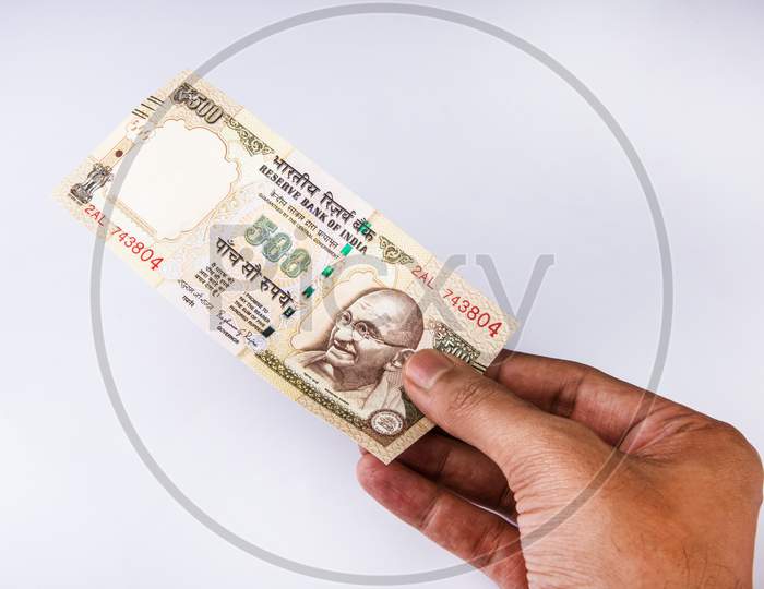 Indian de-monitized 500 rupee Currency note