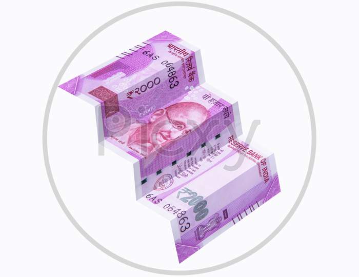 Indian New currency note of rupees 2000 value