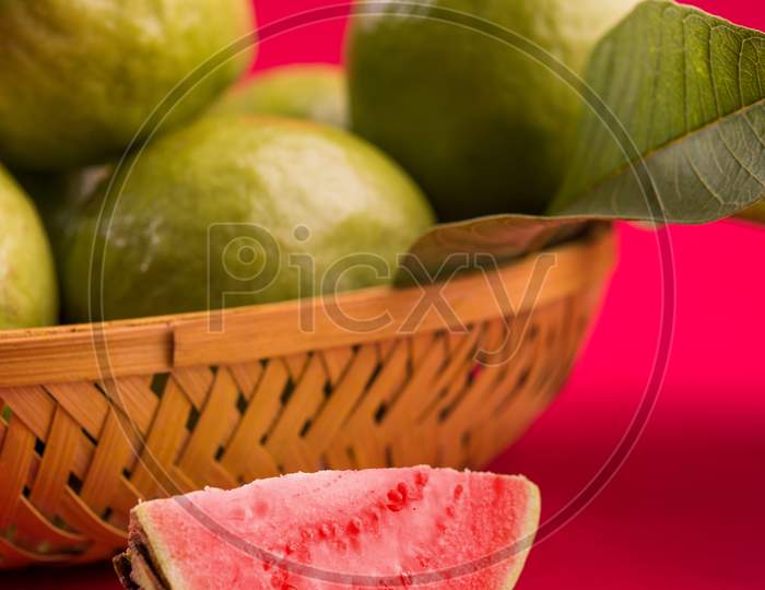 Guava OR Peru fruit red inside