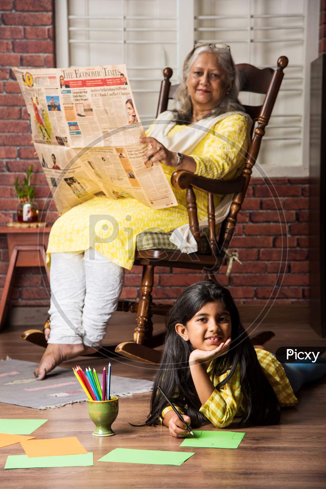 Happy moments with grandma, indian/asian senior lady spending quality time with her grand daughter
