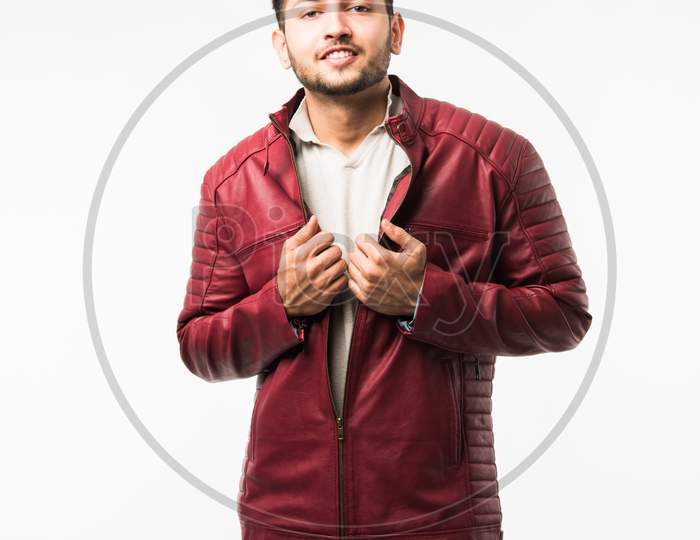 male fashion model wearing jacket