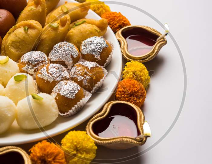 Diwali Sweets and diya