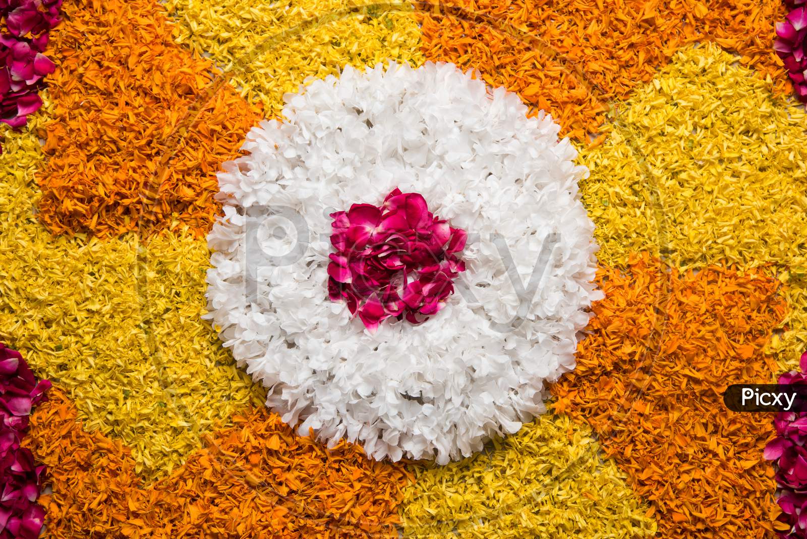 Flower rangoli for festival