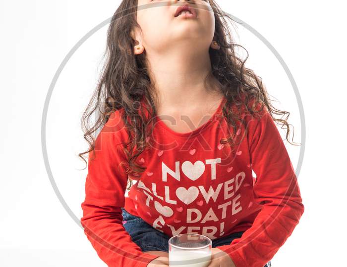 Little Girl drinking Milk