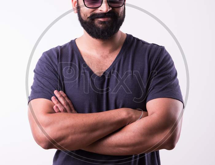 portrait of Indian Bearded young man
