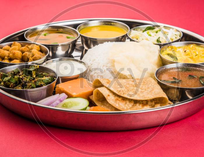 Indian Food Platter or Hindu vegetarian Thali