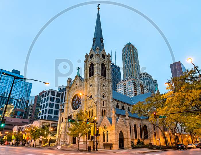 Holy Name Cathedral In Chicago, Usa