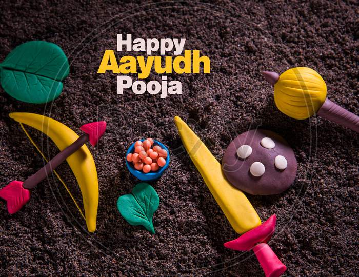Happy Dussehra Festival / Ayudh Puja greeting Card