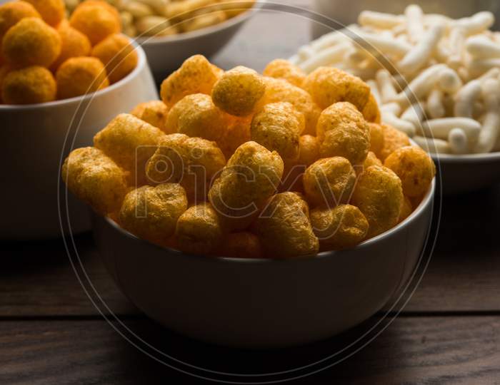 Image Of Square Triangle Wheel And Pipe Shape Fryums Papad Or Fingers Is A Crunchy Snack 