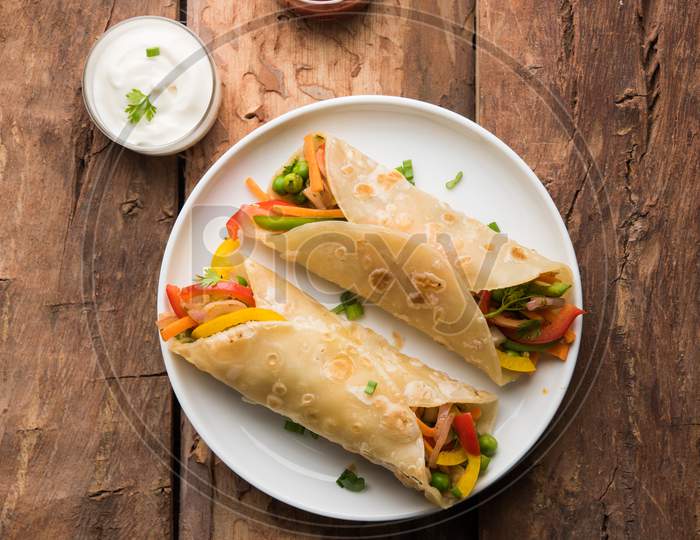 Indian Veg chapati Wrap / Kathi Roll