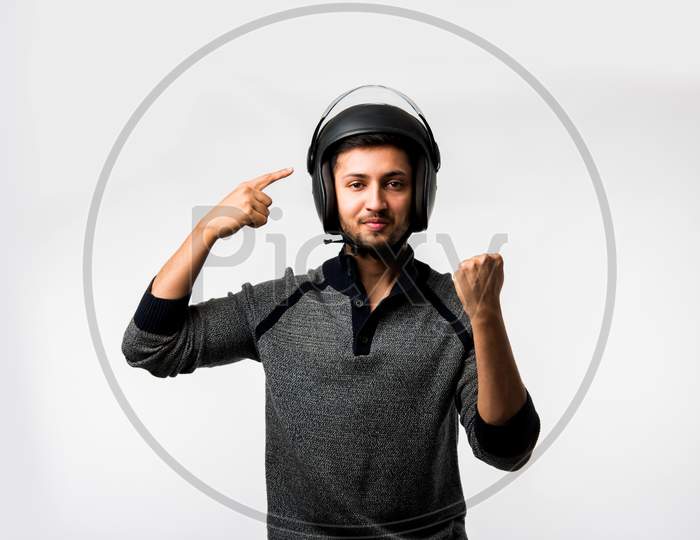 Man wearing Helmet