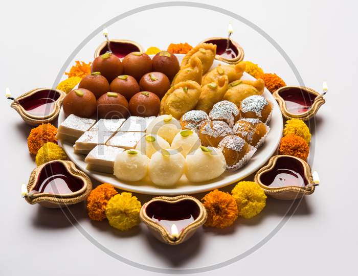 Diwali Sweets and diya
