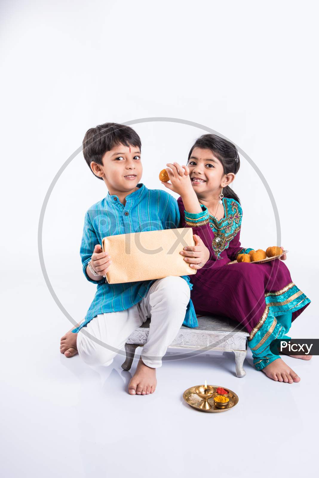 small brother and sister together Rakshabandhan Or Rakhi festival