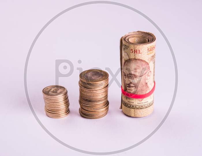 Indian Currency isolated over white background