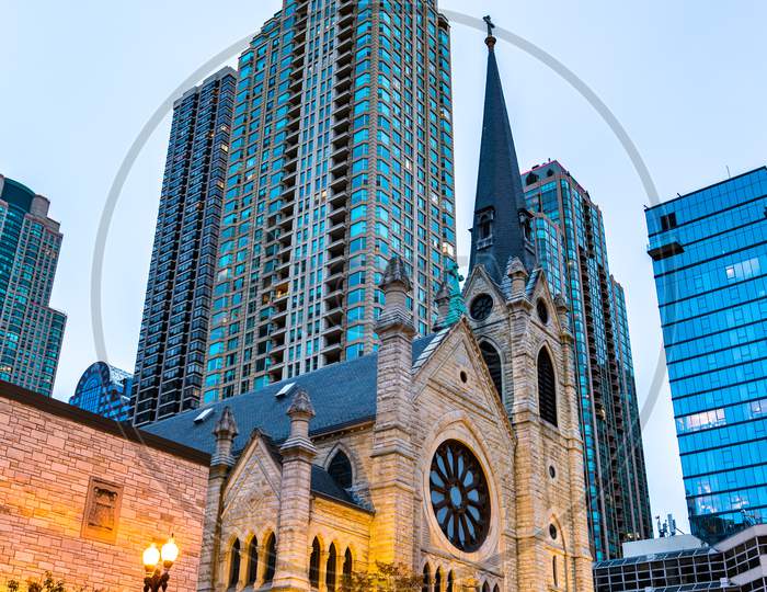 Holy Name Cathedral In Chicago, Usa