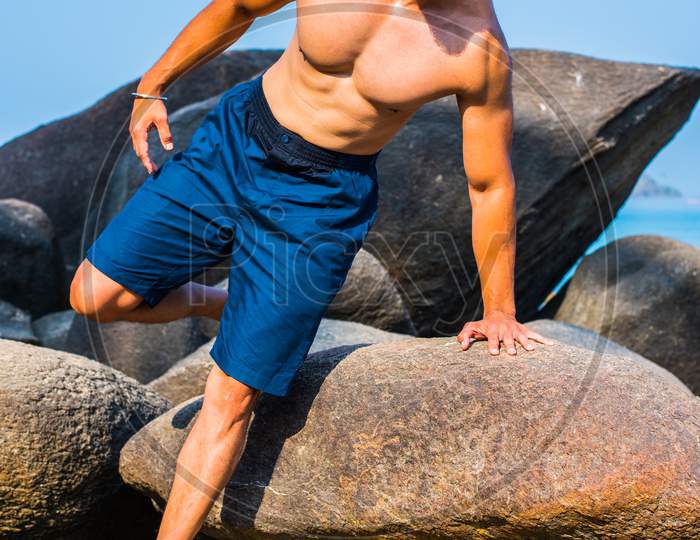 Indian Male Fitness Model at beach
