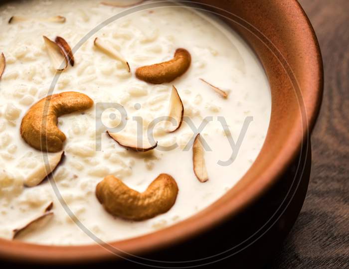 Rice Kheer or Firni or Chawal ki Khir is a pudding from Indian subcontinent