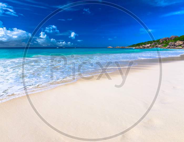 White Sandy Seychelles Beach
