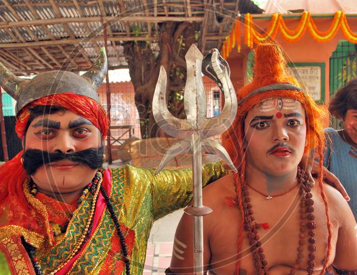 sang make up during gajon festival at kolkata west bengal india