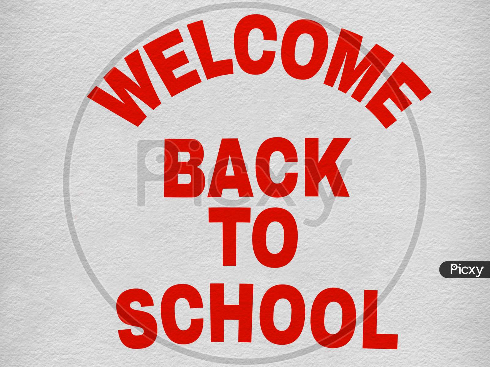 Welcome back to School text in red color bold font. Welcome back to School banner.