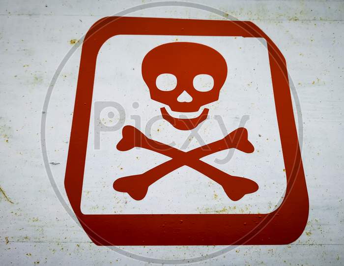 Danger symbol sign board. Warning symbol sign board. Red color danger symbol sign board.
