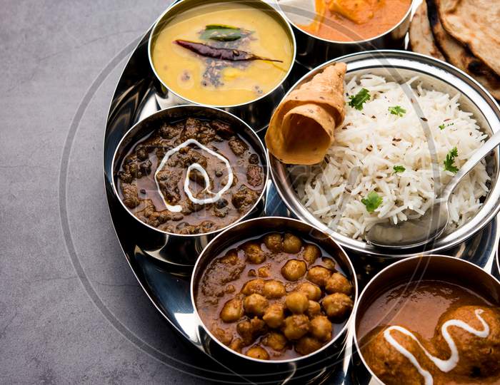 Indian vegetarian Food Thali or platter