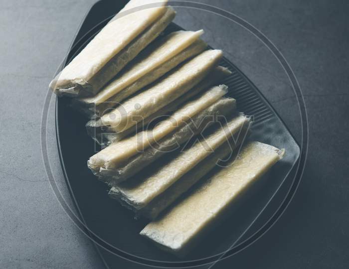 Pootharekulu or paper-thin sweet