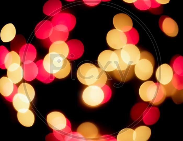 Yellow ,red led lights bokeh Background