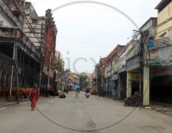 Markets are closed during lockdown to slow the spread of coronavirus in Prayagraj, Uttar Pradesh on July 12, 2020