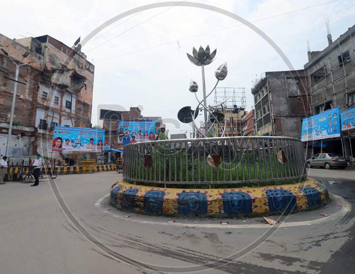 Roads are deserted during the lockdown in Prayagraj, Uttar Pradesh on July 12, 2020