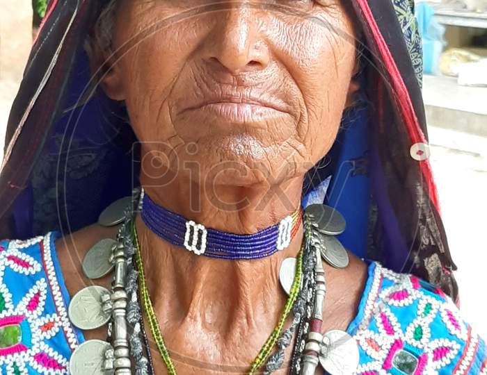 Rajasthani woman at a small village in India