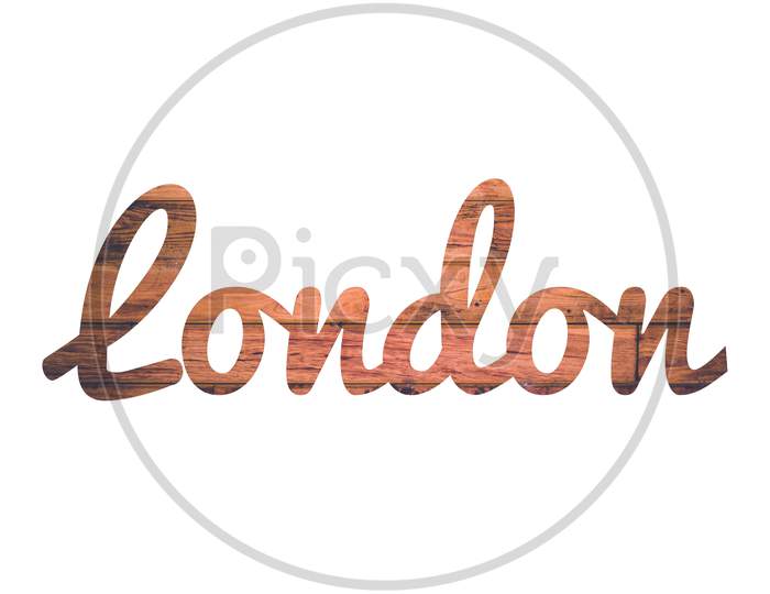 LONDON name illustration.  London city name in bold font. London name digital art/illustration.