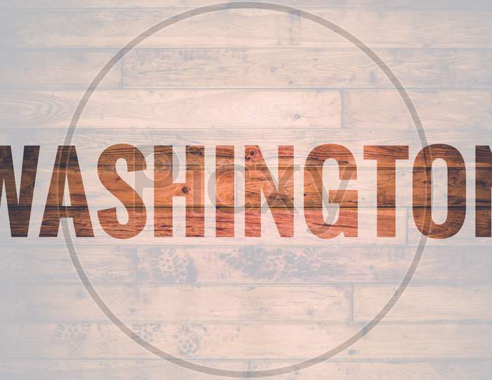 Washington name illustration.  Washington city name in bold font. Washington name digital art/illustration.