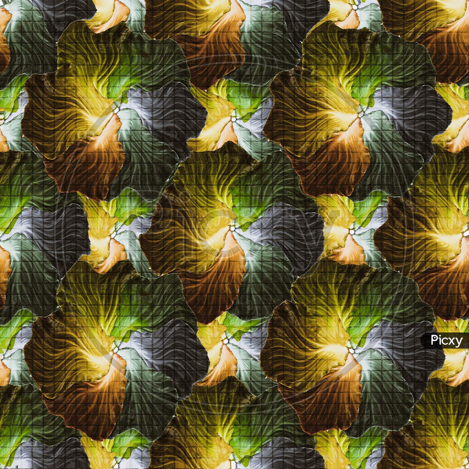 Colorful Tile Able Seamless Pattern With Cabbage Flower