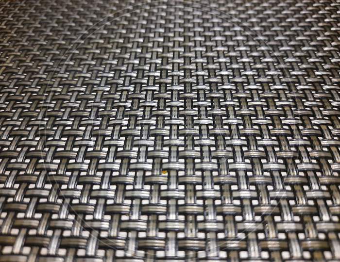 Texture of iron frame.  Microscopic view of cloth texture.  Grey color cloth texture.