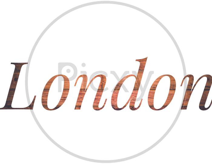 LONDON name illustration.  London city name in bold font. London name digital art/illustration.