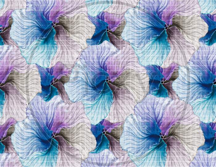 Colorful Tile Able Seamless Pattern With Cabbage Flower