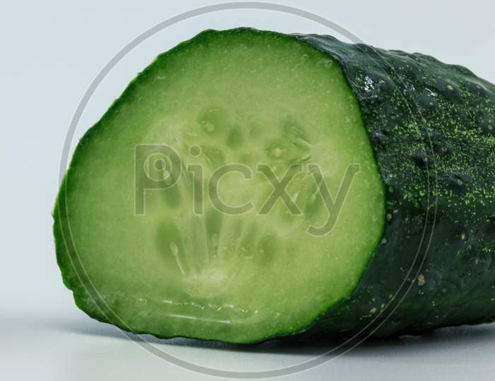 Green Cucumber Vegetable Half Cutting