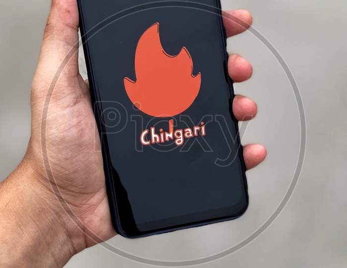 Illustration of Made in India short video Application, Chingari
