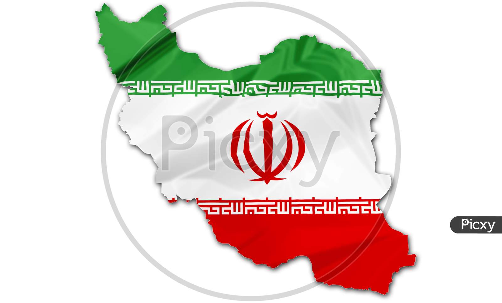 Iran Flag Border Map