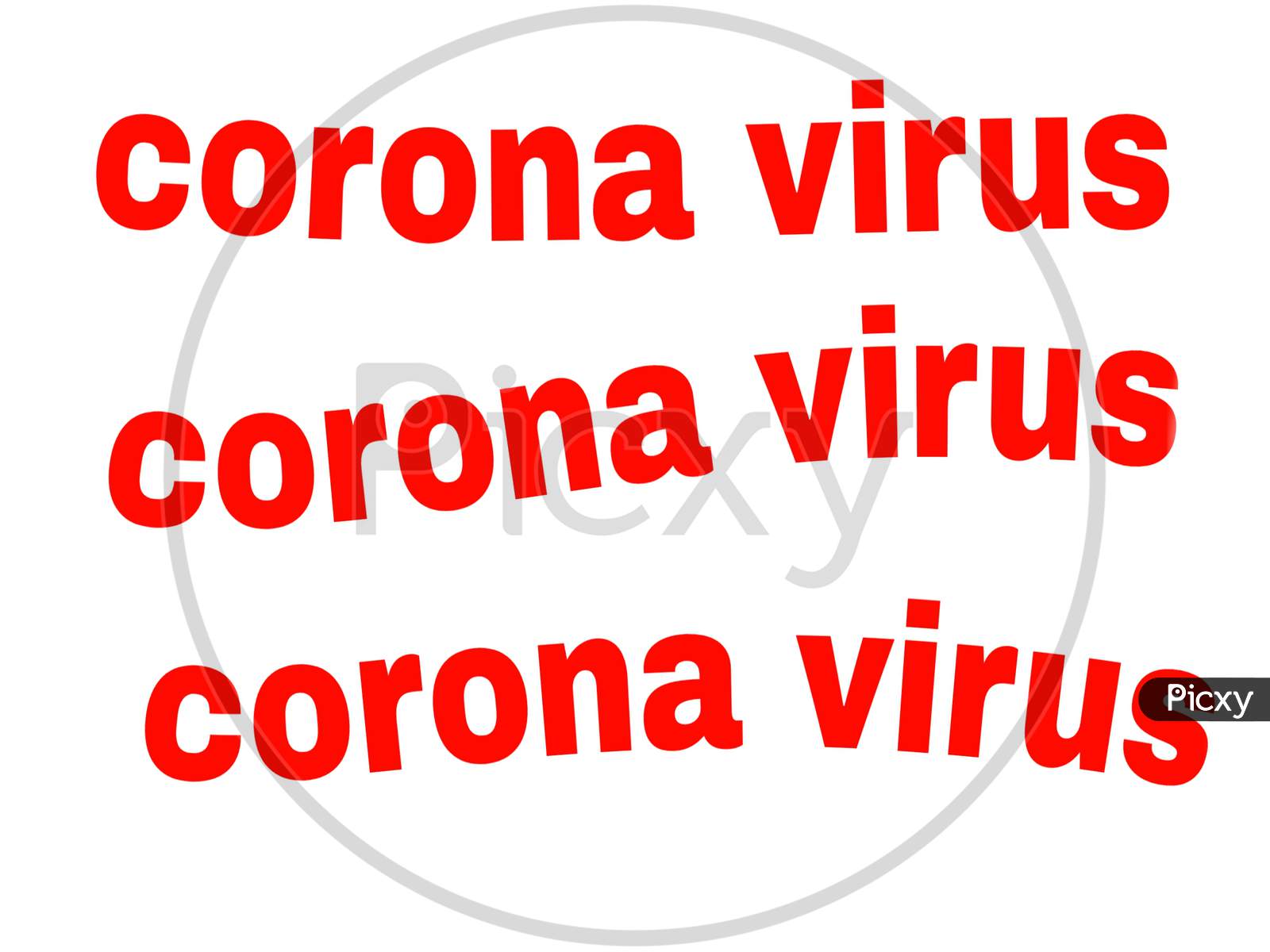 Corona virus name in red color bold font.