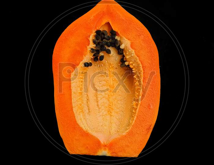 Indian papaya on isolated background