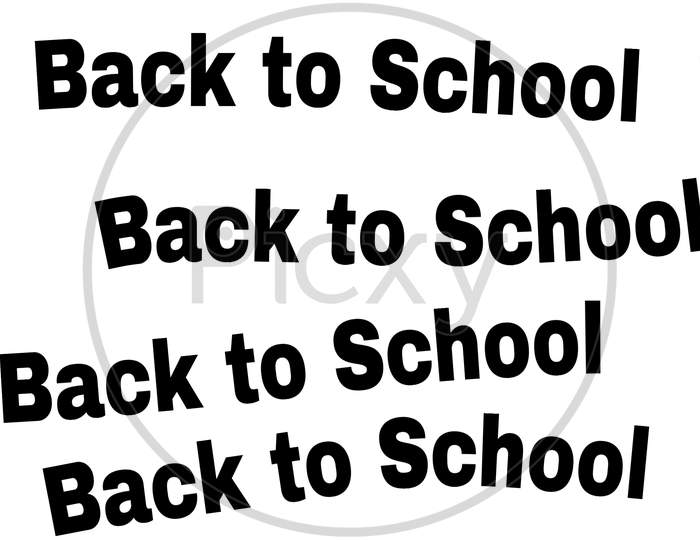 Back to School black color banner in white background.