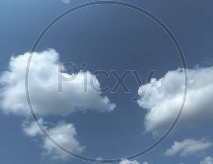A blue sky with white clouds background image