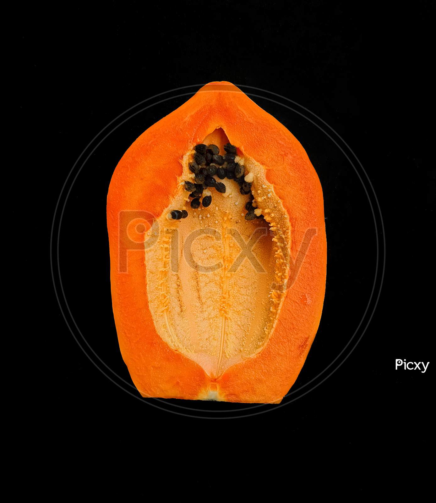Indian papaya on isolated background