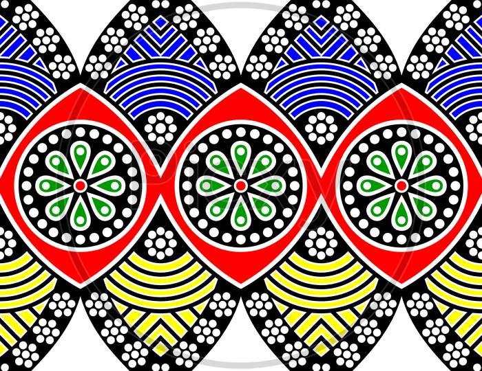 Colorful Abstract Mosaic Dot Border Design