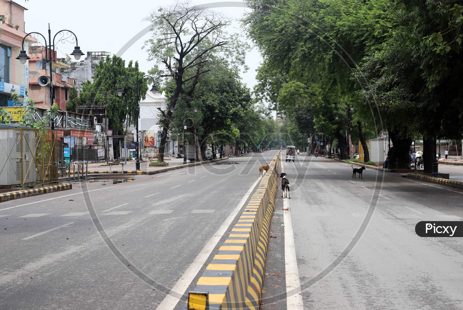 Roads are deserted during the lockdown in Prayagraj, Uttar Pradesh on July 12, 2020