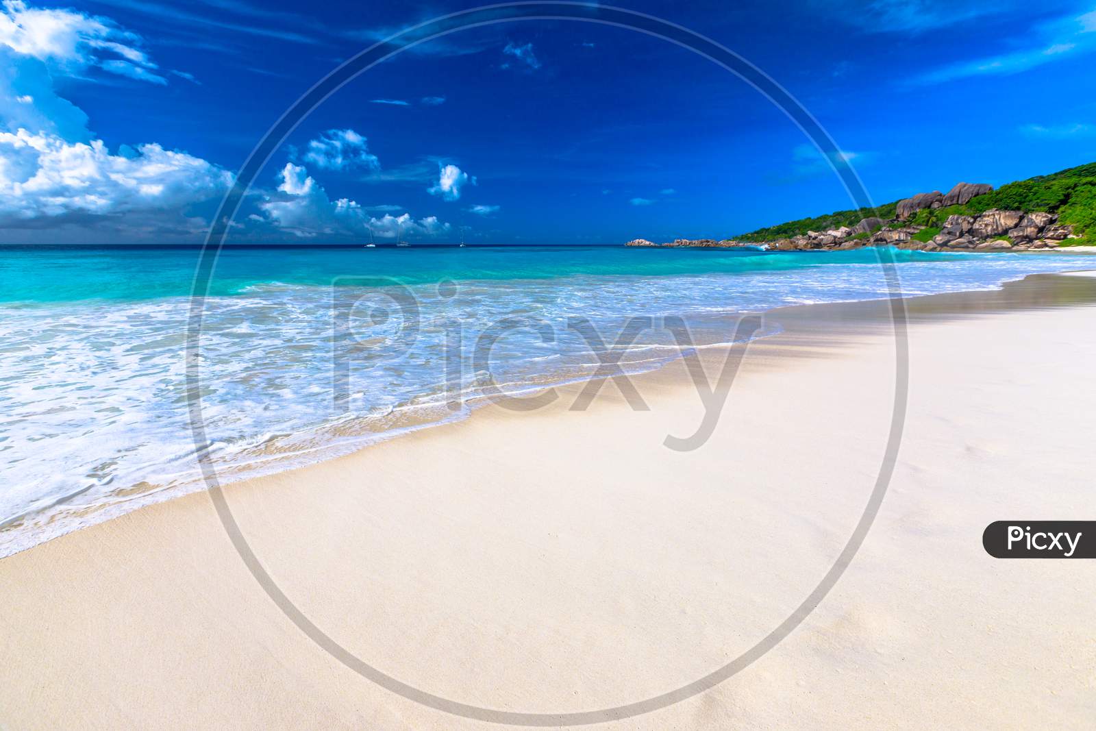 White Sandy Seychelles Beach